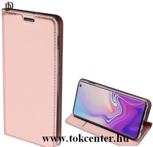 SAMSUNG Galaxy S10e (SM-G970) DUX DUCIS SKIN PRO tok álló, bőr (FLIP, oldalra nyíló, bankkártya tartó, asztali tartó funkció) ROZÉARANY	