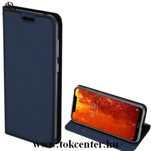 NOKIA 8.1 (X7) DUX DUCIS SKIN PRO tok álló, bőr (FLIP, oldalra nyíló, bankkártya tartó, asztali tartó funkció) SÖTÉTKÉK	