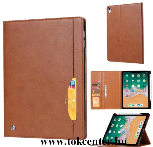 APPLE IPAD Pro 12.9 (2018) Tok álló, bőr (FLIP, oldalra nyíló, asztali tartó funkció) BARNA	