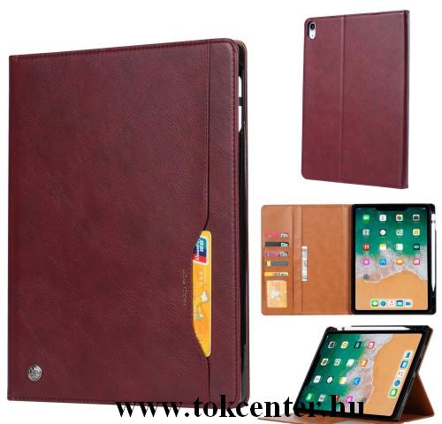 APPLE IPAD Pro 12.9 (2018) Tok álló, bőr (FLIP, oldalra nyíló, asztali tartó funkció) BORDÓ	