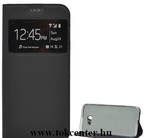 SAMSUNG Galaxy J4 Plus (J415F) Tok álló, bőr (FLIP, oldalra nyíló, asztali tartó funkció, S-View Cover) FEKETE	