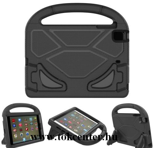 Apple IPAD mini / Apple IPAD mini 2 / Apple IPAD mini 3 Telefonvédő habszivacs (asztali kitámasztó, fogantyú, gyerekbarát, környezetbarát, érdes felület, csíkos) FEKETE	