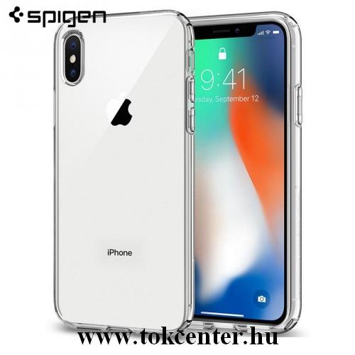APPLE IPhone X 5.8 /APPLE IPhone XS 5.8 SPIGEN LIQUID CRYSTAL telefonvédő gumi / szilikon (közepesen ütésálló, légpárnás sarok) ÁTLÁTSZÓ	