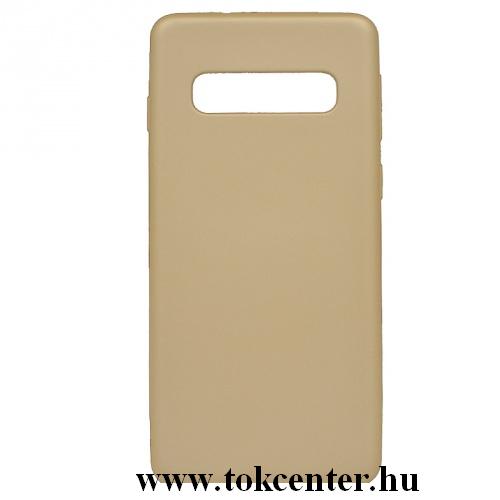 SAMSUNG Galaxy S10 (SM-G973) Telefonvédő gumi / szilikon (matt) ARANY	