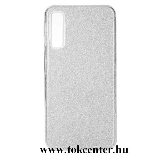 SAMSUNG Galaxy A7 (2018) SM-A750F Telefonvédő gumi / szilikon (műanyag belső, csillogó hátlap) EZÜST	