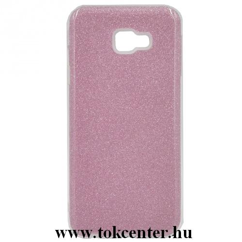SAMSUNG Galaxy J4 Plus (J415F) Telefonvédő gumi / szilikon (műanyag belső, csillogó hátlap) RÓZSASZÍN	