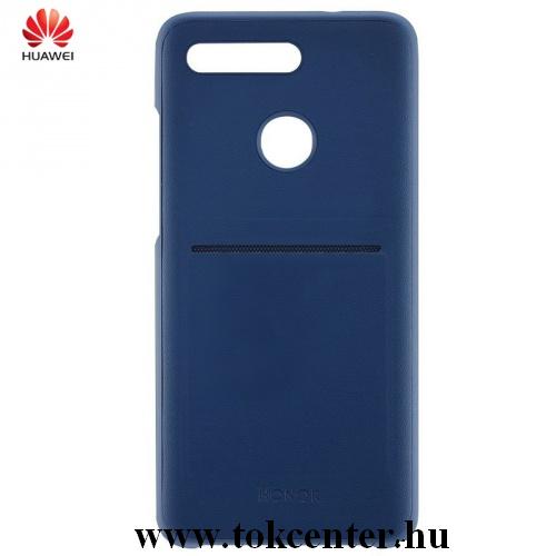 HUAWEI Honor View 20 Műanyag telefonvédő (bőrhátlap, bankkártya tartó) KÉK	