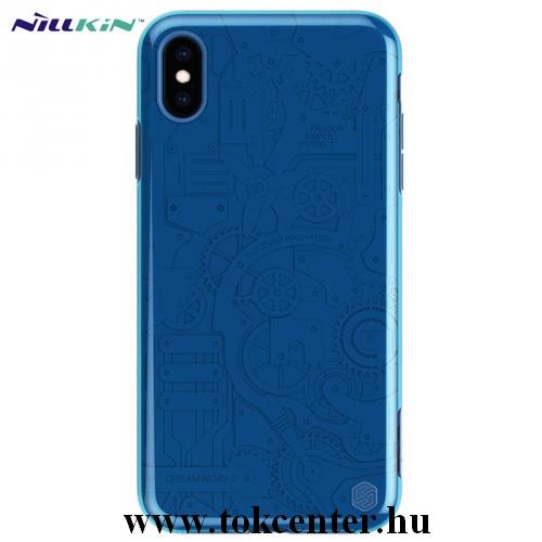 APPLE IPhone X 5.8 /APPLE IPhone XS 5.8 NILLKIN MACHINERY műanyag telefonvédő (szilikon keret, fogaskerék minta) KÉK	