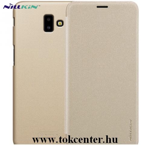 SAMSUNG Galaxy J6 Plus (J610F) NILLKIN SPARKLE műanyag telefonvédő (mikroszálas bőr flip, oldalra nyíló) ARANY	