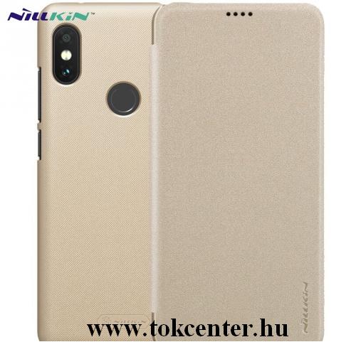 XIAOMI Redmi Note 6 Pro NILLKIN SPARKLE műanyag telefonvédő (mikroszálas bőr flip, oldalra nyíló) ARANY	