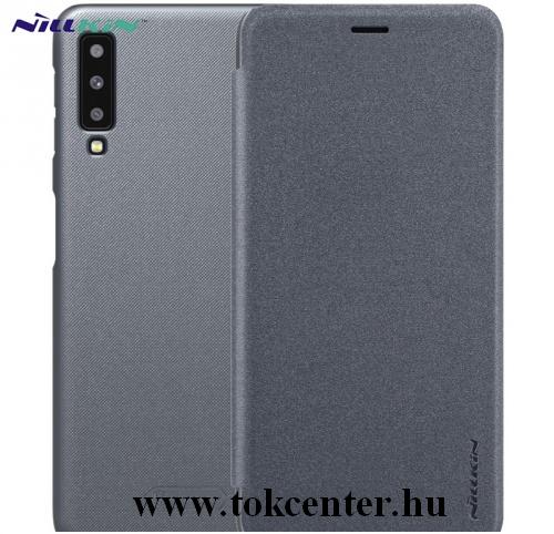 SAMSUNG Galaxy A7 (2018) SM-A750F NILLKIN SPARKLE műanyag telefonvédő (mikroszálas bőr flip, oldalra nyíló) FEKETE	