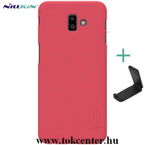 SAMSUNG Galaxy J6 Plus (J610F) NILLKIN SUPER FROSTED műanyag telefonvédő (gumírozott, érdes felület + asztali tartó) PIROS	