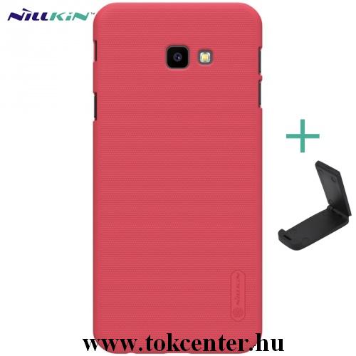 SAMSUNG Galaxy J4 Plus (J415F) NILLKIN SUPER FROSTED műanyag telefonvédő (gumírozott, érdes felület + asztali tartó) PIROS	