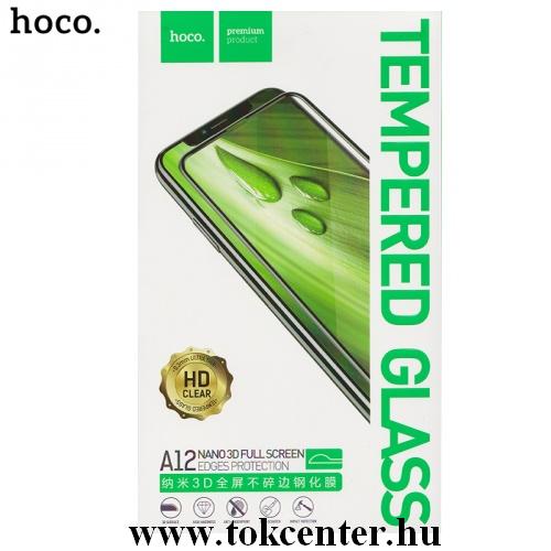 APPLE IPhone XR 6.1 HOCO A12 képernyővédő üveg (3D full cover, íves, ujjlenyomat mentes, karcálló, 9H) FEKETE	