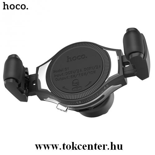 HOCO S1 autós tartó (szellőzőre, QI Wireless, vezeték nélküli töltés) EZÜST	