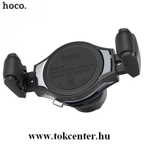 HOCO S1 autós tartó (szellőzőre, QI Wireless, vezeték nélküli töltés) SZÜRKE	