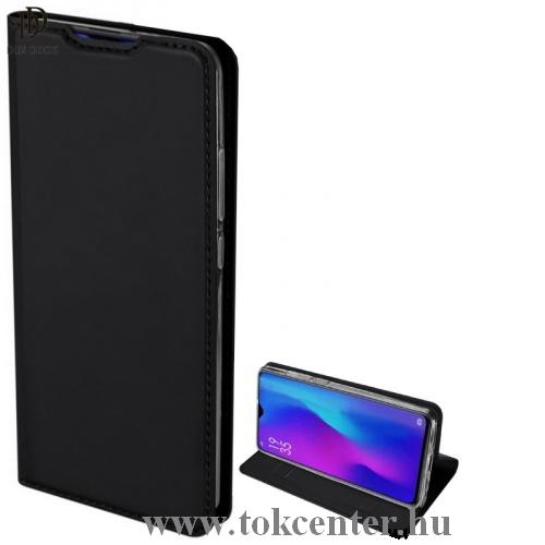 HUAWEI P30 DUX DUCIS SKIN PRO tok álló, bőr (FLIP, oldalra nyíló, bankkártya tartó, asztali tartó funkció) FEKETE	