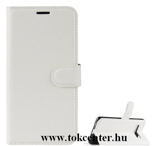 SAMSUNG Galaxy S10 Plus (SM-G975) Tok álló, bőr (FLIP, oldalra nyíló, asztali tartó funkció) FEHÉR	