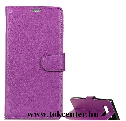 SAMSUNG Galaxy S10 (SM-G973) Tok álló, bőr (FLIP, oldalra nyíló, asztali tartó funkció) LILA	