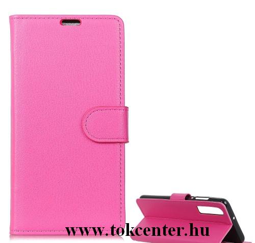 HUAWEI P30 Tok álló, bőr (FLIP, oldalra nyíló, asztali tartó funkció) RÓZSASZÍN	
