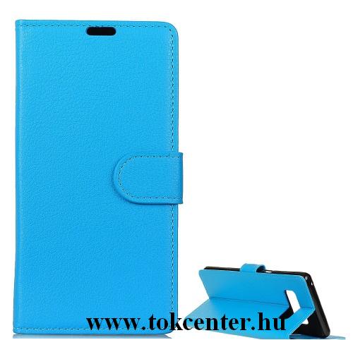SAMSUNG Galaxy S10 Plus (SM-G975) Tok álló, bőr (FLIP, oldalra nyíló, asztali tartó funkció) VILÁGOSKÉK	