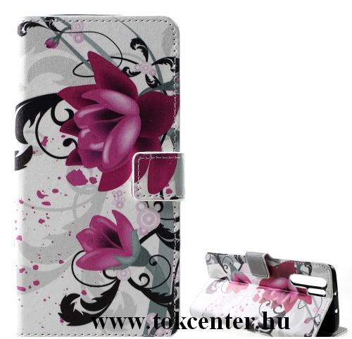 HUAWEI P30 Pro Tok álló, bőr (FLIP, oldalra nyíló, asztali tartó funkció, lótuszvirág minta) FEHÉR	