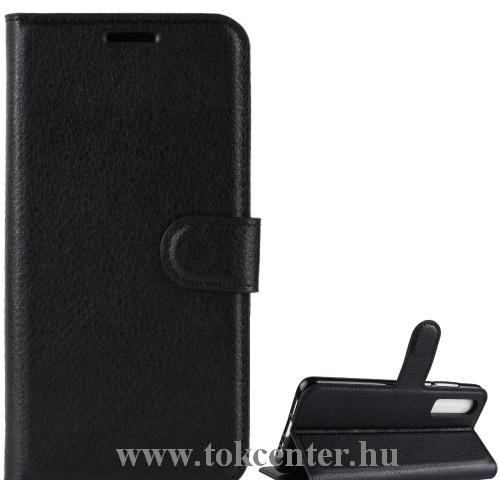 HUAWEI P30 Tok álló, bőr (FLIP, oldalra nyíló, asztali tartó funkció, prémium) FEKETE	