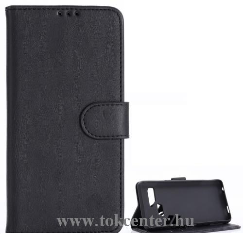 ASUS ROG Phone (ZS600KL) Tok álló, bőr (FLIP, oldalra nyíló, asztali tartó funkció, prémium) FEKETE	