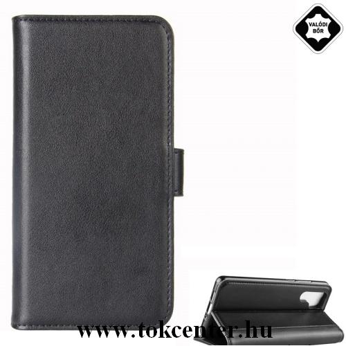HUAWEI P30 Pro Tok álló, valódi bőr (FLIP, oldalra nyíló, asztali tartó funkció) FEKETE	