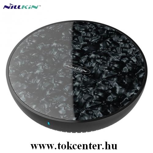 NILLKIN MC035 hálózati töltő állomás (vezeték nélküli töltés, QI Wireless, gyorstöltés támogatás, márványminta) FEKETE	