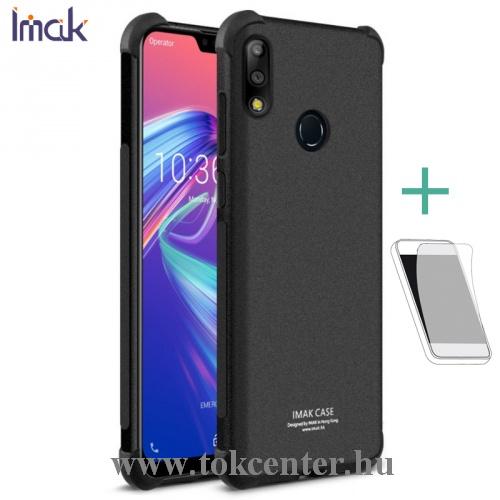ASUS Zenfone Max Pro (M2) ZB631KL IMAK telefonvédő gumi / szilikon (közepesen ütésálló, légpárnás sarok, matt + képernyővédő fólia) FEKETE	