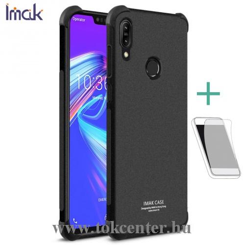 ASUS Zenfone Max (M2) ZB633KL IMAK telefonvédő gumi / szilikon (közepesen ütésálló, légpárnás sarok, matt + képernyővédő fólia) FEKETE	