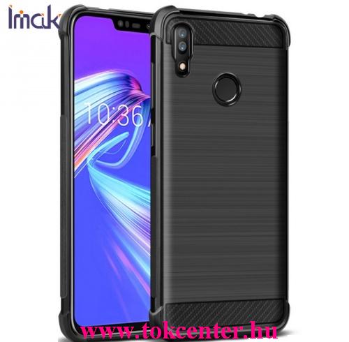 ASUS Zenfone Max (M2) ZB633KL IMAK VEGA telefonvédő gumi / szilikon (közepesen ütésálló, légpárnás sarok, szálcsiszolt, karbonminta) FEKETE	