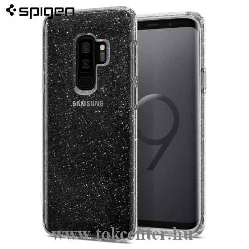 SAMSUNG Galaxy S9 Plus (SM-G965) SPIGEN LIQUID CRYSTAL telefonvédő gumi / szilikon (közepesen ütésálló, csillámporos, légpárnás sarok) ÁTLÁTSZÓ	