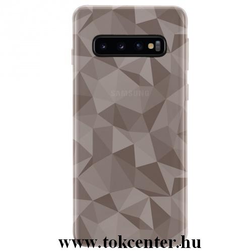 SAMSUNG Galaxy S10 Plus (SM-G975) Telefonvédő gumi / szilikon (3D, gyémánt minta) FÜSTSZÍNŰ	
