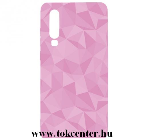 HUAWEI P30 Telefonvédő gumi / szilikon (3D, gyémánt minta) RÓZSASZÍN	
