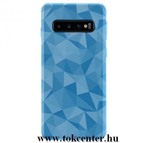 SAMSUNG Galaxy S10 (SM-G973) Telefonvédő gumi / szilikon (3D, gyémánt minta) VILÁGOSKÉK	