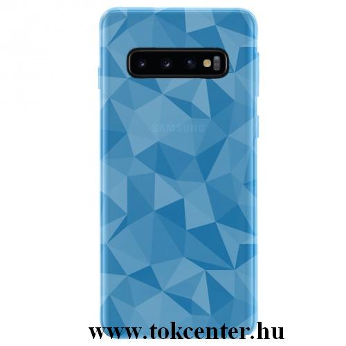 SAMSUNG Galaxy S10 Plus (SM-G975) Telefonvédő gumi / szilikon (3D, gyémánt minta) VILÁGOSKÉK	