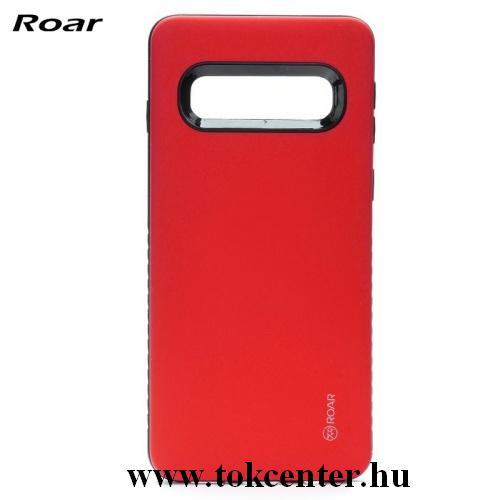SAMSUNG Galaxy S10 (SM-G973) ROAR RICO ARMOR telefonvédő gumi / szilikon (közepesen ütésálló, műanyag hátlap, matt) PIROS	