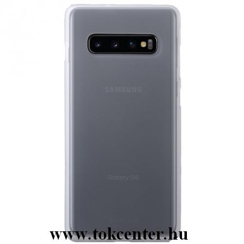 SAMSUNG Galaxy S10 (SM-G973) Telefonvédő gumi / szilikon (matt, fényes keret) ÁTLÁTSZÓ	