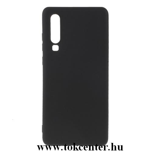 HUAWEI P30 Telefonvédő gumi / szilikon (matt, fényes keret) FEKETE	
