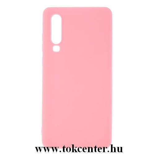 HUAWEI P30 Telefonvédő gumi / szilikon (matt, fényes keret) RÓZSASZÍN	