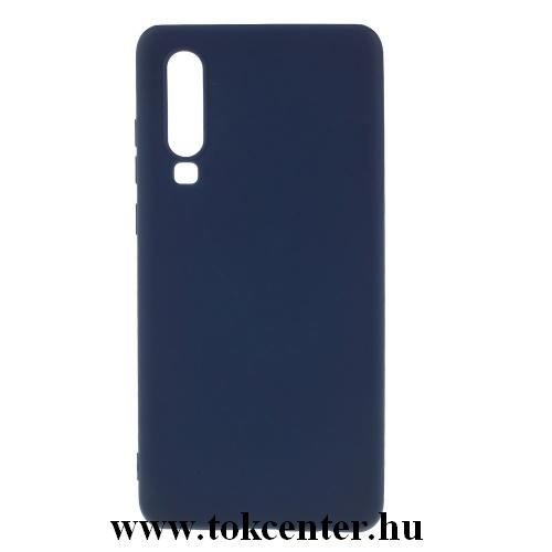 HUAWEI P30 Telefonvédő gumi / szilikon (matt, fényes keret) SÖTÉTKÉK	