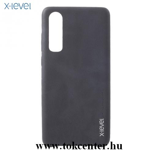 HUAWEI P30 X-LEVEL VINTAGE telefonvédő gumi / szilikon (bőr hátlap) FEKETE	