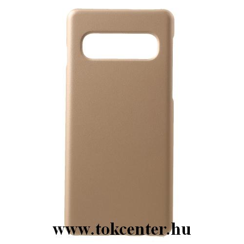 SAMSUNG Galaxy S10 (SM-G973) Műanyag telefonvédő (gumírozott) ARANY	