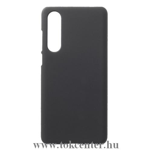 HUAWEI P30 Műanyag telefonvédő (gumírozott) FEKETE	