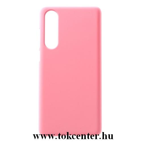 HUAWEI P30 Műanyag telefonvédő (gumírozott) RÓZSASZÍN	