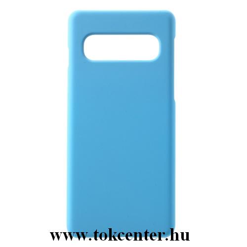 SAMSUNG Galaxy S10 (SM-G973) Műanyag telefonvédő (gumírozott) VILÁGOSKÉK	