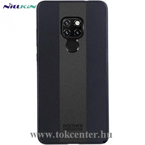 HUAWEI Mate 20 Pro NILLKIN RACER CASE műanyag telefonvédő (szilikon keret, bőr hátlap) FEKETE	
