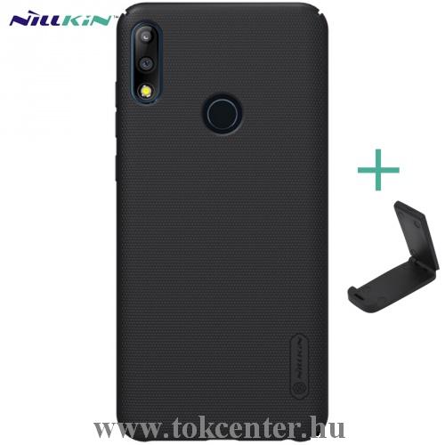 ASUS Zenfone Max Pro (M2) ZB631KL NILLKIN SUPER FROSTED műanyag telefonvédő (gumírozott, érdes felület + asztali tartó) FEKETE	